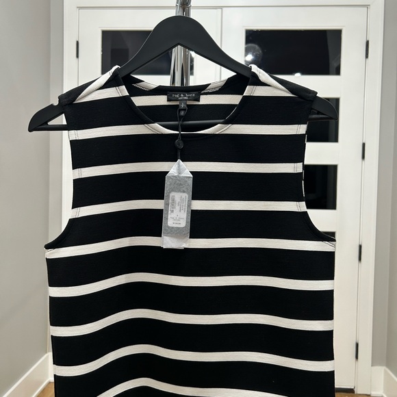 rag & bone Tops - RAG & BONE Black and White Striped Sleeveless shirt